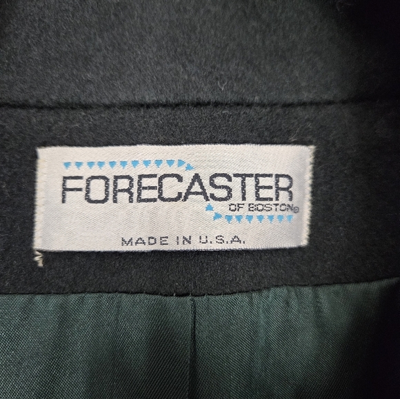 Vintage 80s Forecaster Emerald Green Double Breasted Wool Trench Coat Size 10 - Picture 8 of 12